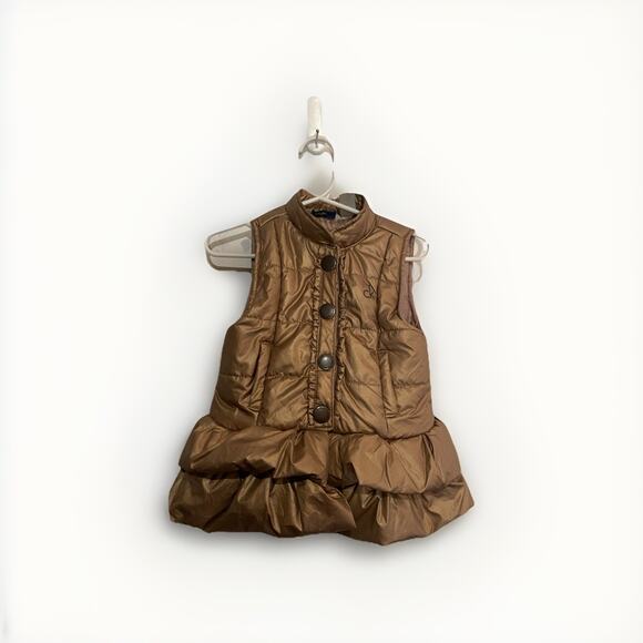 Calvin Klein Jeans Girls 3T Golden Puffer Vest - Picture 1 of 6